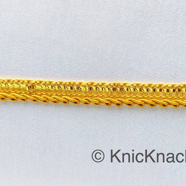Bamboo Brown And Gold Gimp Trim, Approx. 8mm wide, Upholstery Trim